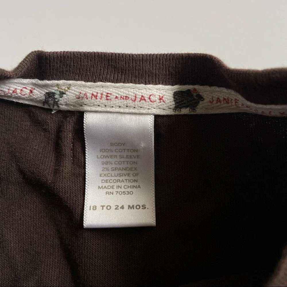 Janie and Jack Reindeer Double Sleeve Tee